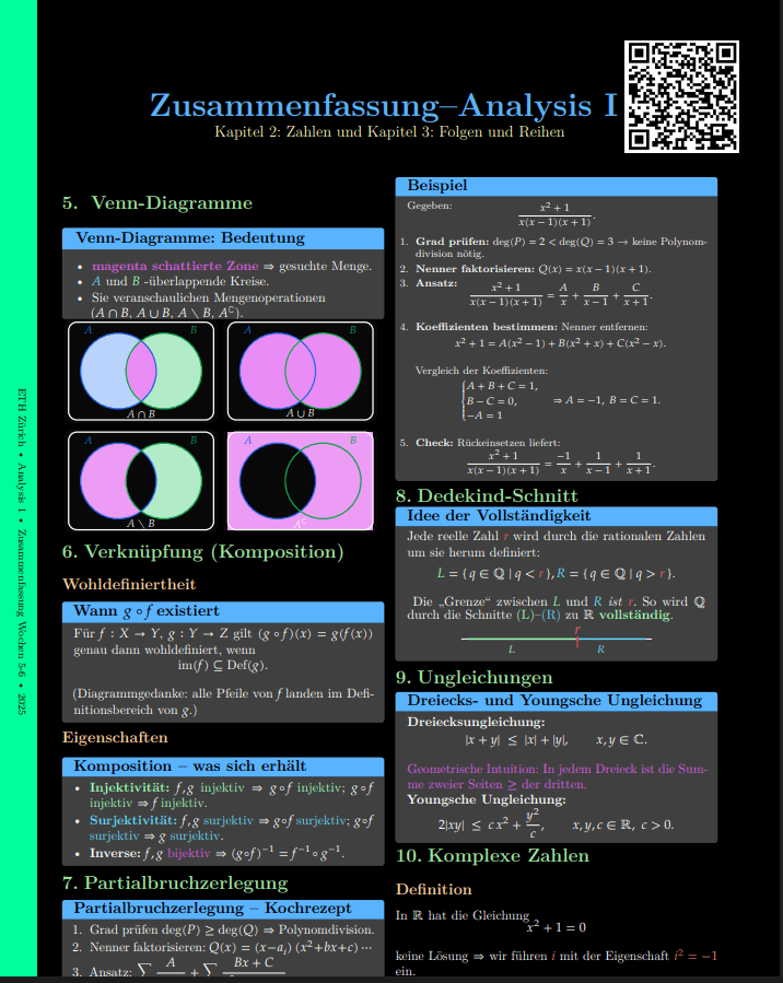 Mengen Zusammenfassung